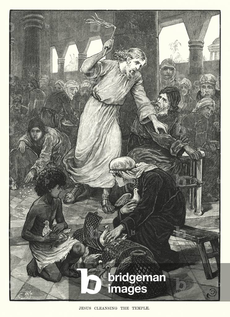 Jesus cleansing the Temple (engraving)
