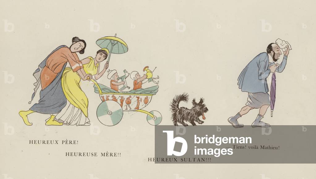 Illustration for Les Courses Dans L'Antiquite by Caran D'Ache (colour litho)