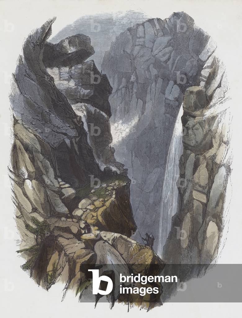 Mountain Passes (coloured engraving)