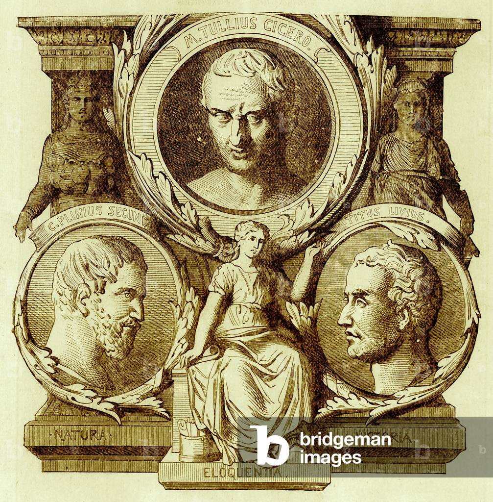 Roman literature, illustration from 'History of Rome' by Victor Duruy, published 1884 (digitally enhanced image)