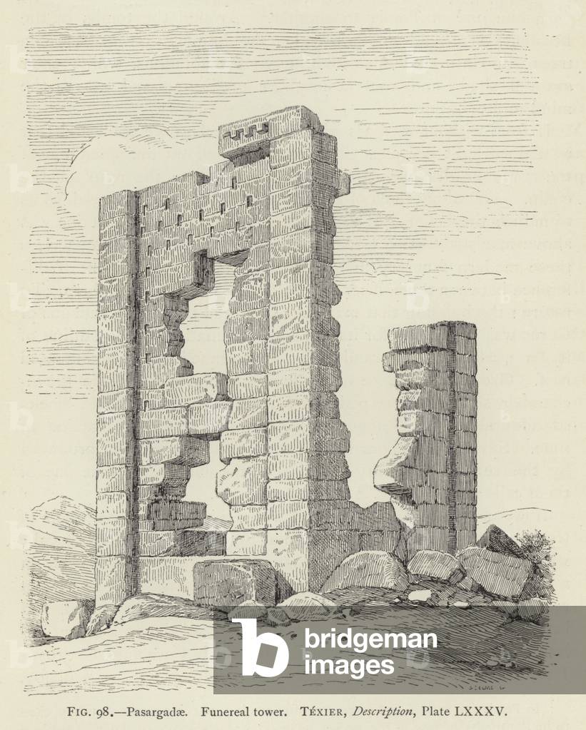 Pasargadae, Funereal tower (engraving)