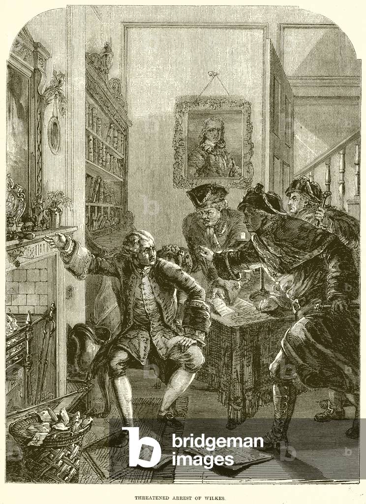 Threatened arrest of Wilkes (engraving)