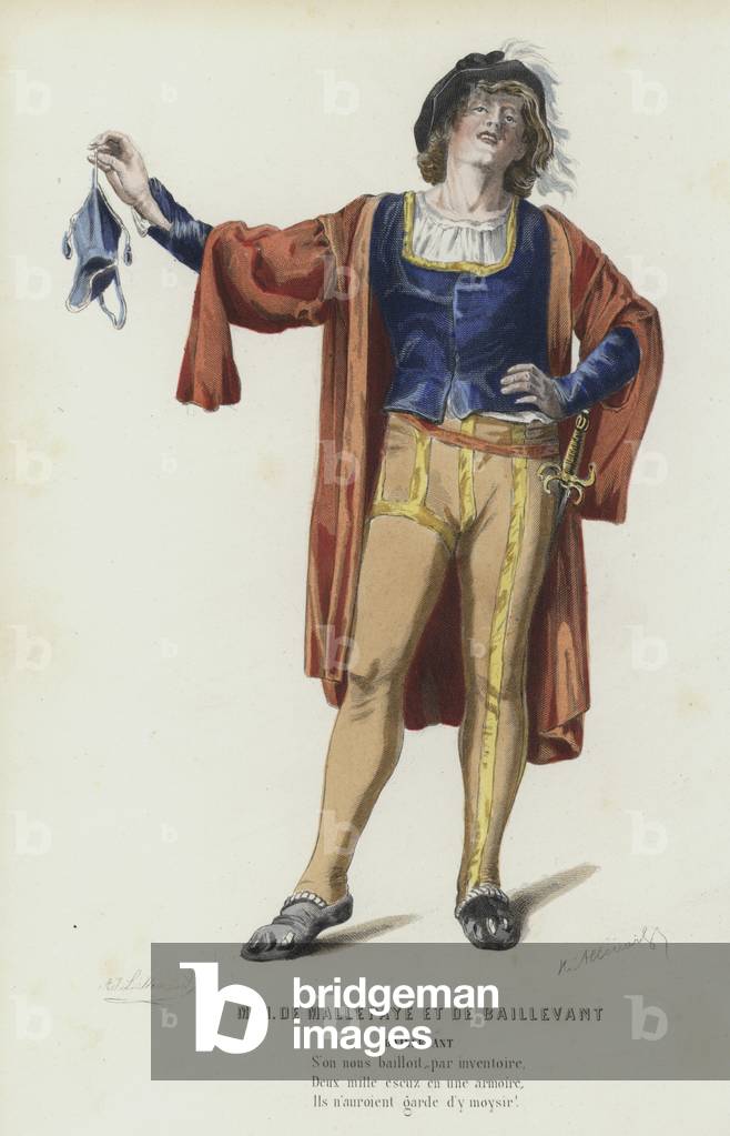 M M De Mallepaye Et De Baillevant (coloured engraving)
