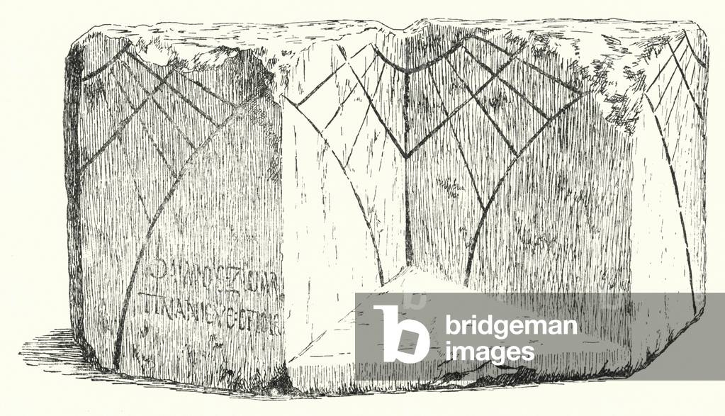 Sun-Dial With Four Faces, Discovered at One of the Cross-Ways of Athens (engraving)