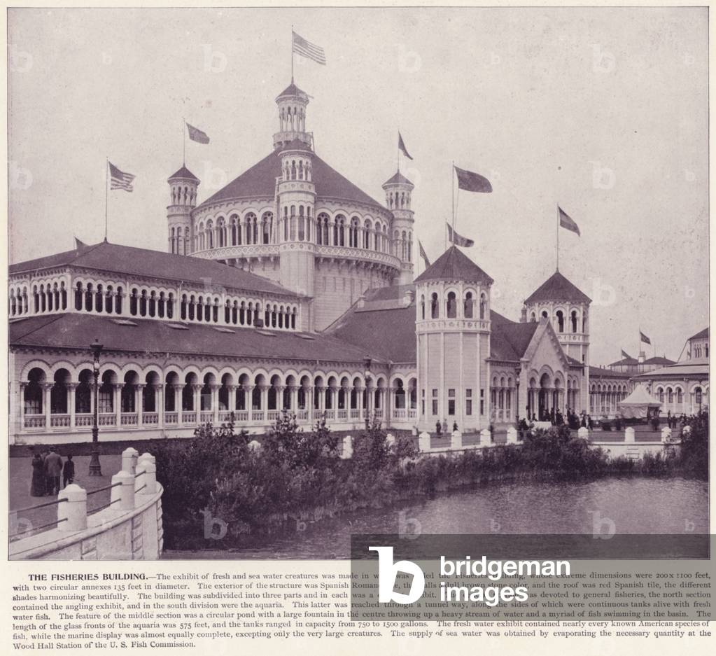 Chicago World's Fair, 1893: The Fisheries Building (b/w photo)
