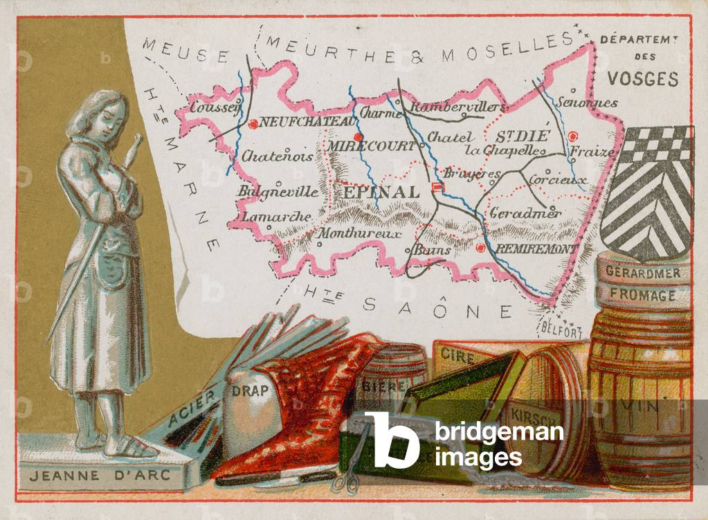 Department of Vosges in eastern France (chromolitho)