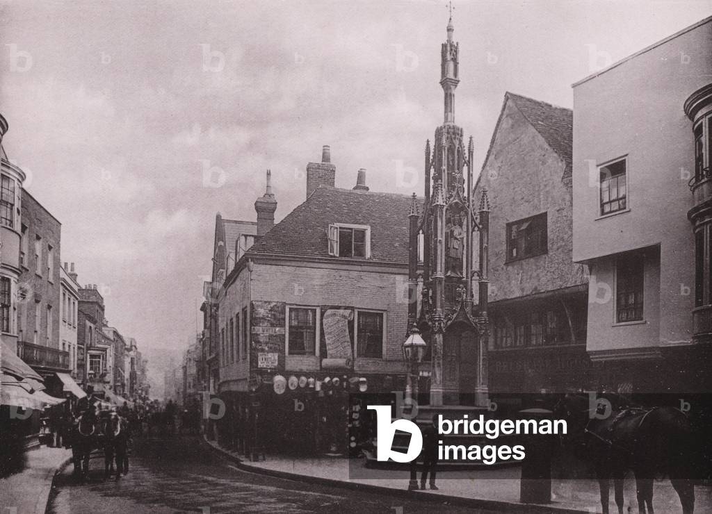 Winchester: City Cross and High Street (b/w photo)