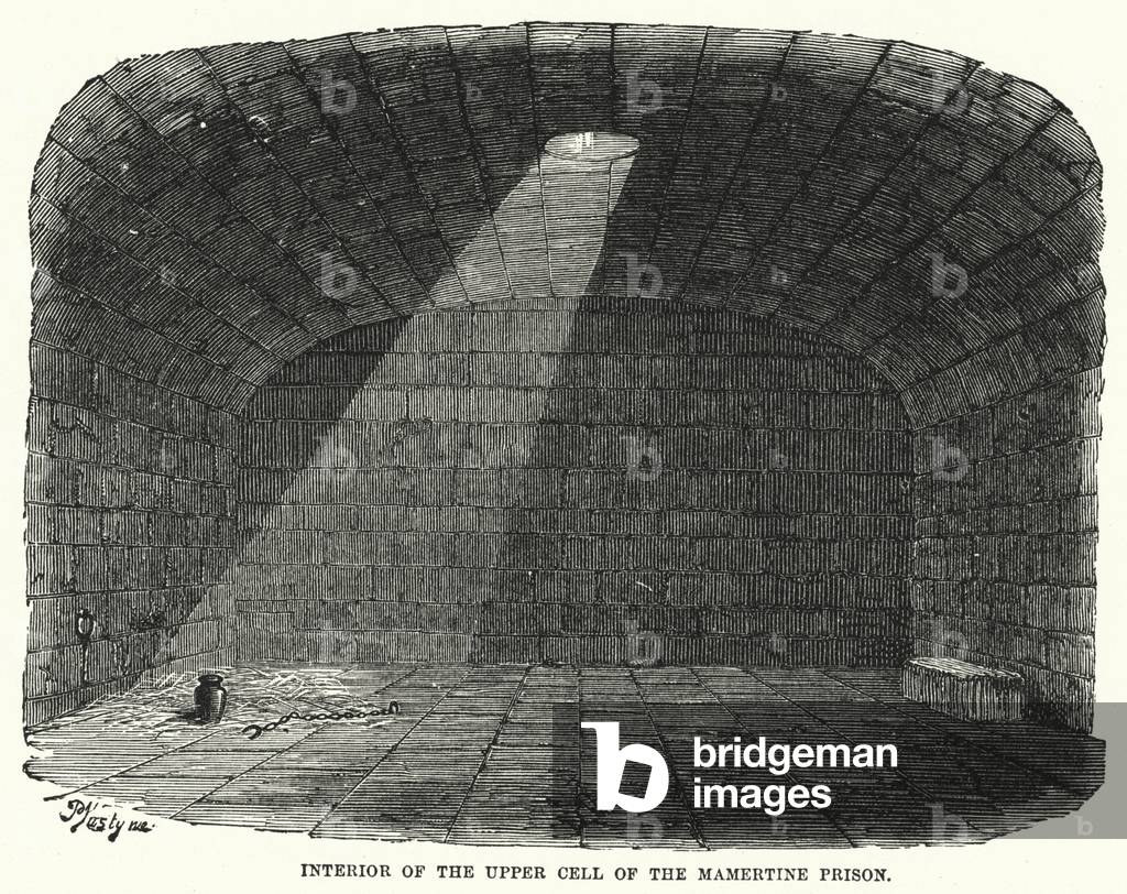 Interior of the Upper Cell of the Mamertine Prison (engraving)