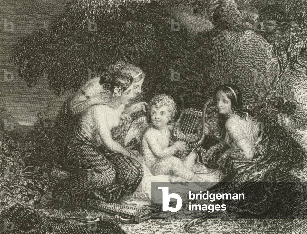 Cupid taught by the graces (engraving)