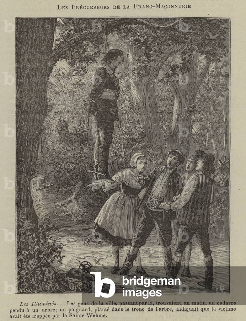 Precursors of Freemasonry: the Illuminati (engraving)