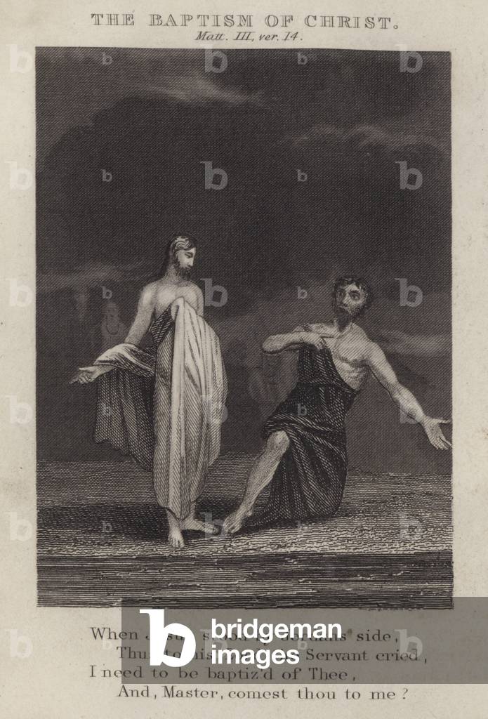 The baptism of Christ, Matthew III, ver 14 (engraving)