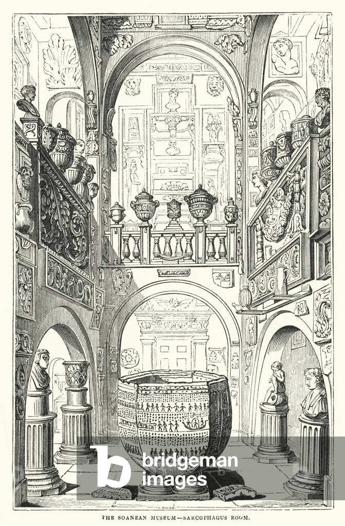 The Soanean Museum, Sarcophagus Room (engraving)