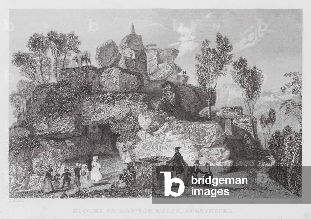 Rooter or Roo-tor Rocks, Derbyshire (engraving)