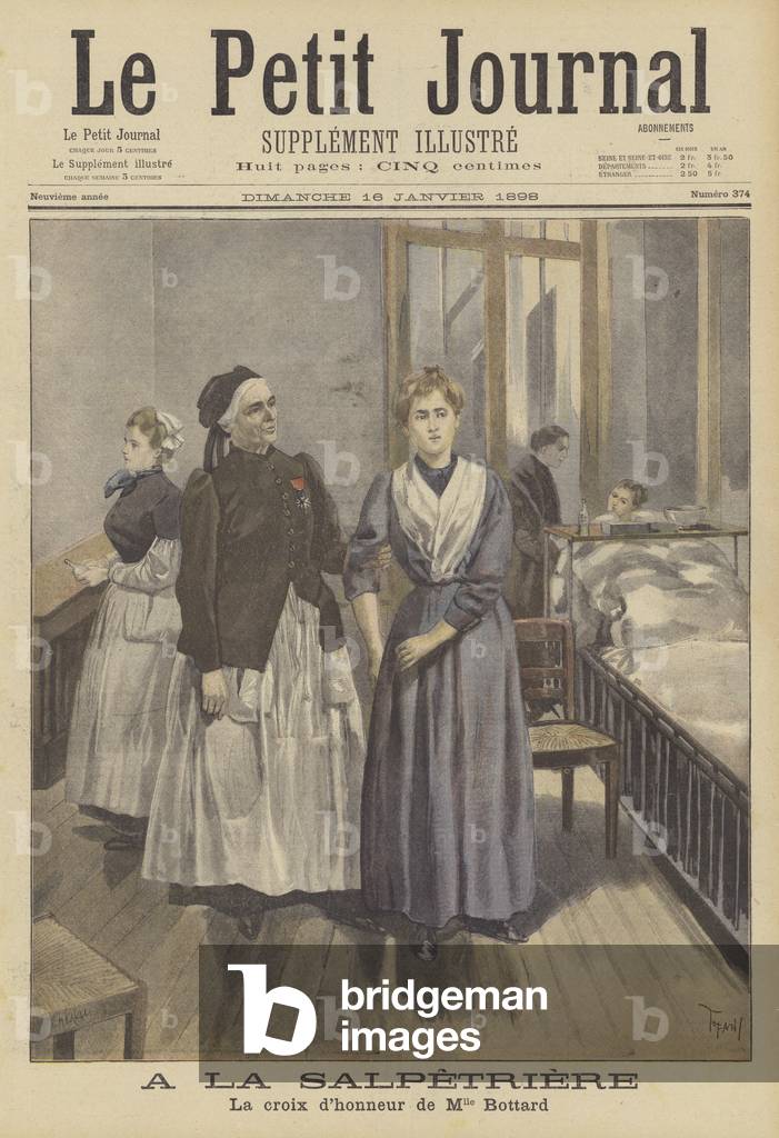 At the Salpetriere Hospital, Paris (colour litho)