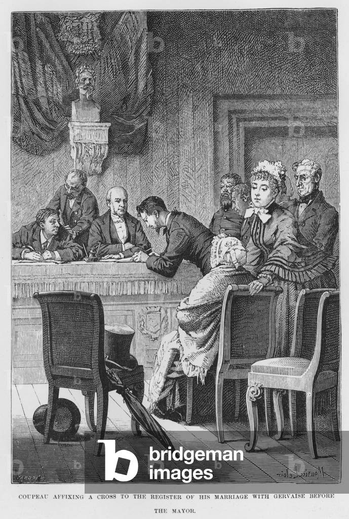 Illustration for The Assommoir, A Realistic Novel, by Emile Zola (engraving)