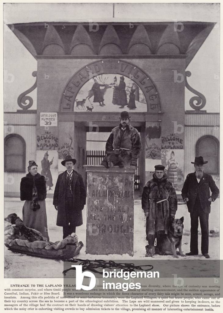 Chicago World's Fair, 1893: Entrance to the Lapland Village (b/w photo)