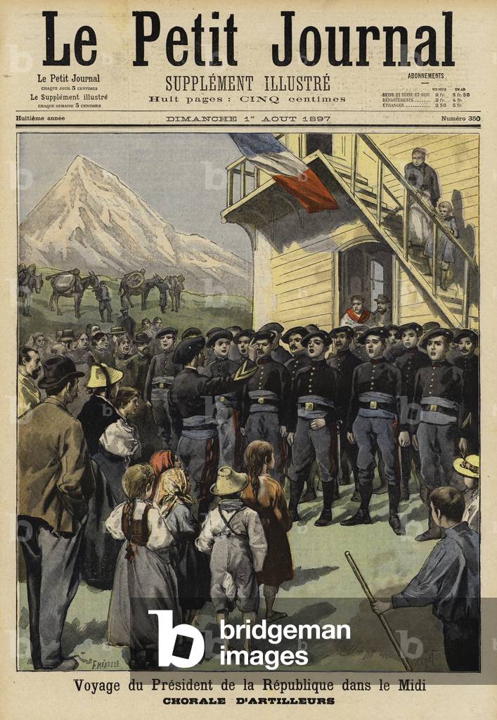 Visit of French President Felix Faure to the Midi, 1897 (colour litho)