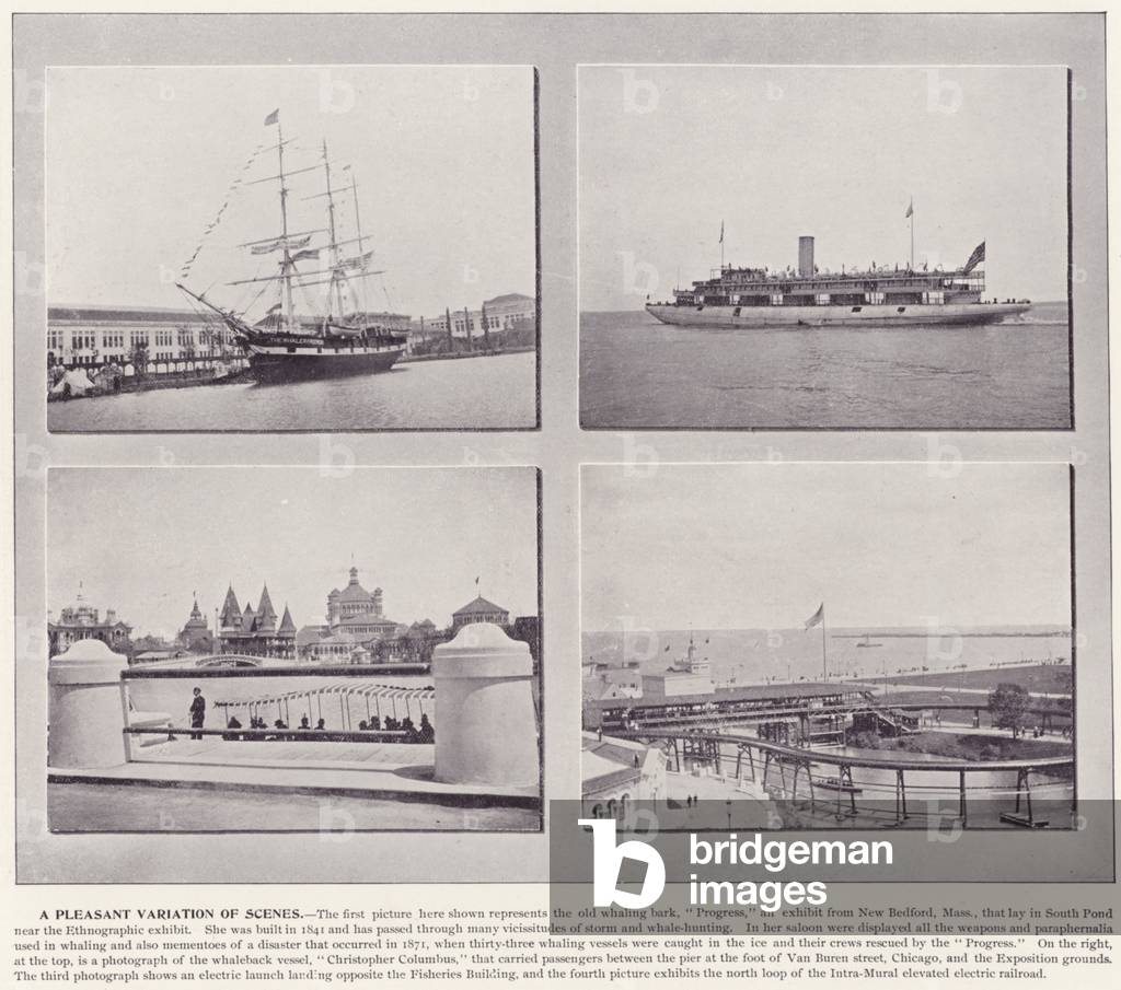 Chicago World's Fair, 1893: A Pleasant Variation of Scenes (b/w photo)
