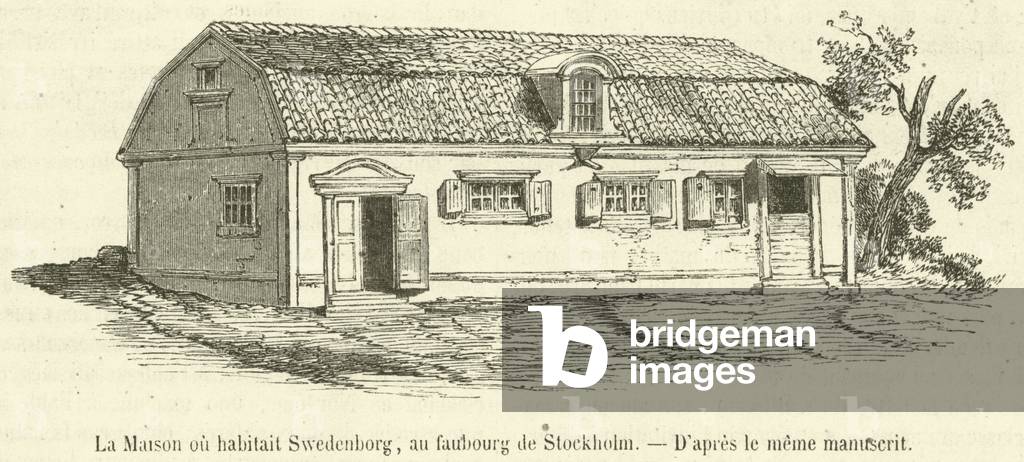 La Maison ou habitait Swedenborg, au faubourg de Stockholm (engraving)