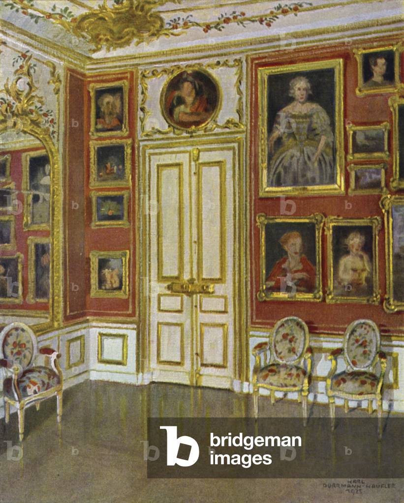Picture Gallery in Castle Ansbach, Built 1725-27 (colour litho)