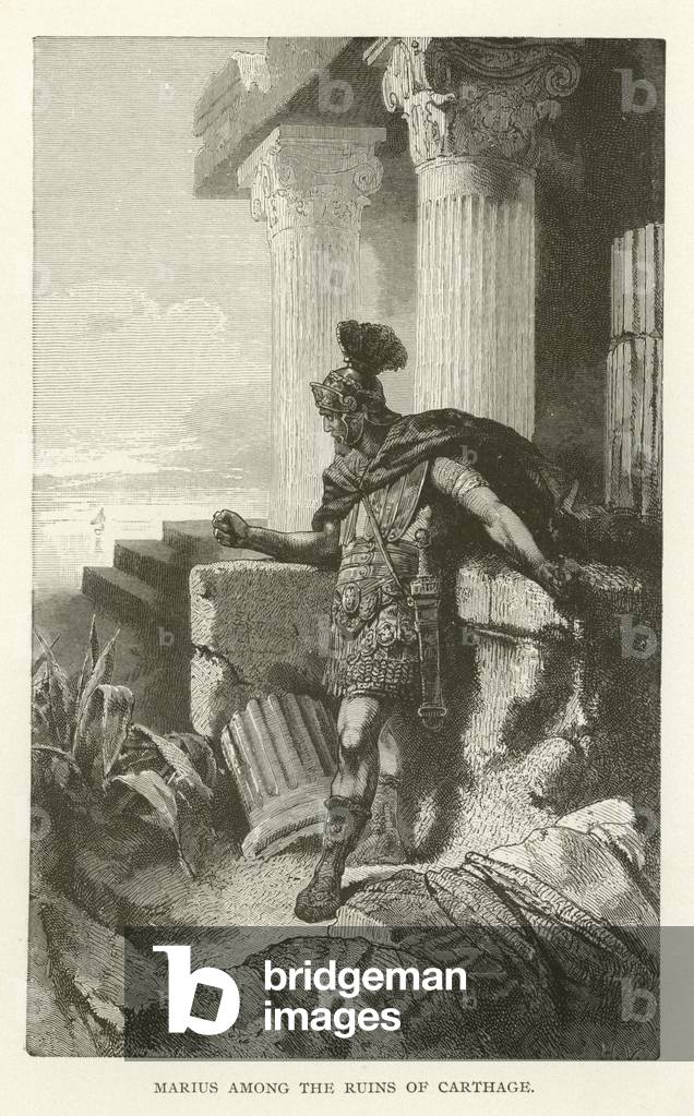 Marius among the ruins of Carthage (engraving)