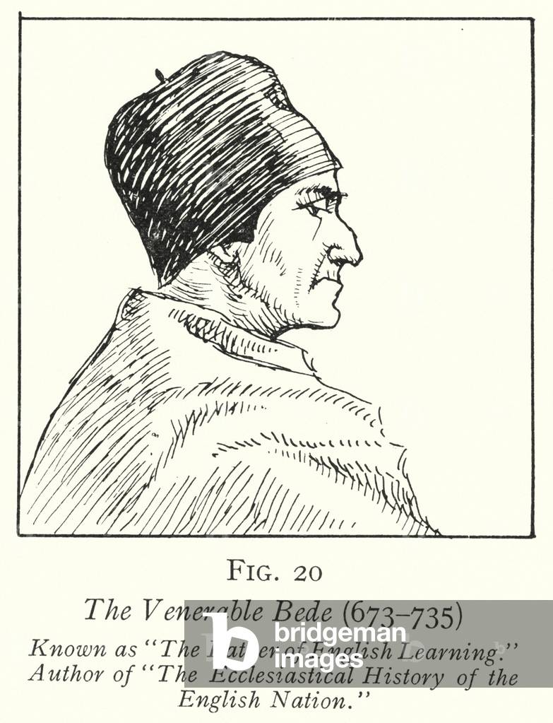 The Venerable Bede, 673-735 (litho)