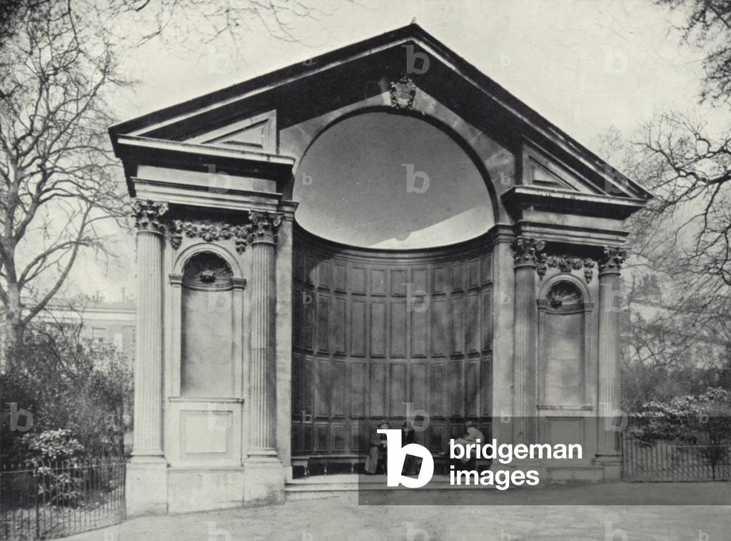 Westminster, Alcove in Kensington Gardens, early 18th-century (b/w photo)