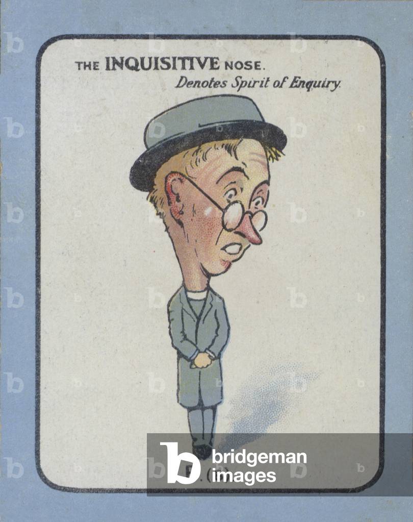 The Inquisitive Nose Denotes Spirit of Enquiry (colour litho)