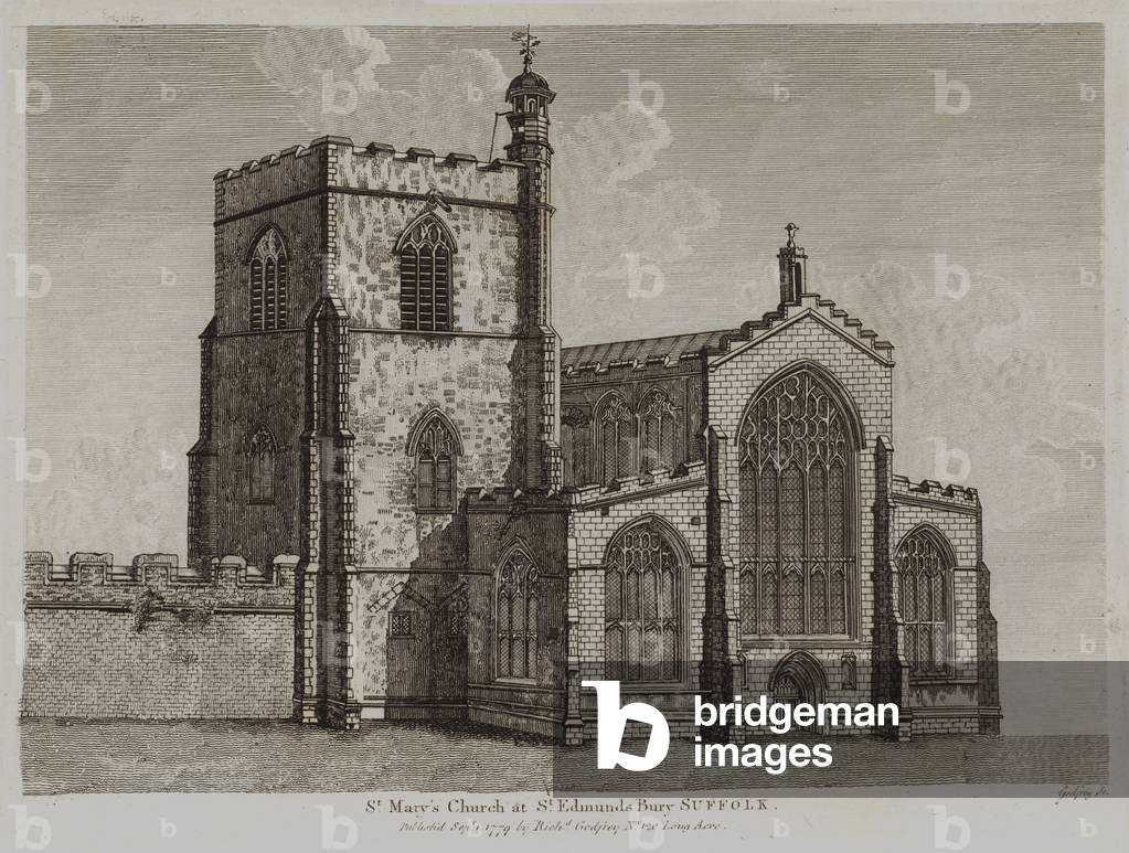 St Mary's Church at St Edmunds Bury Suffolk (engraving)