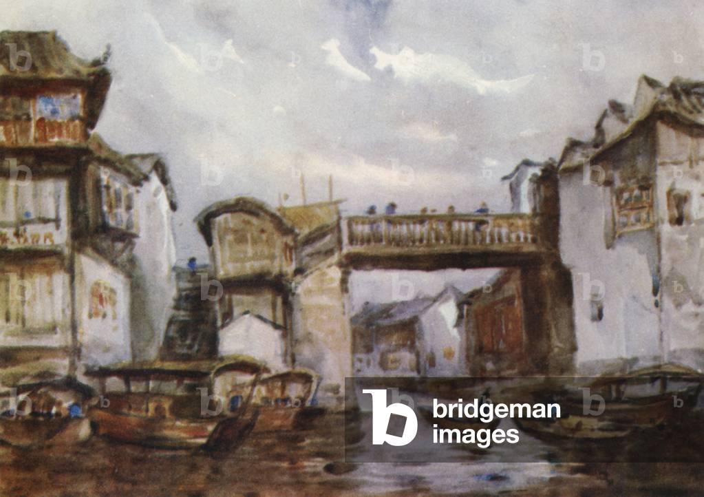 Vanishing China: Canal, Soochow City (colour litho)
