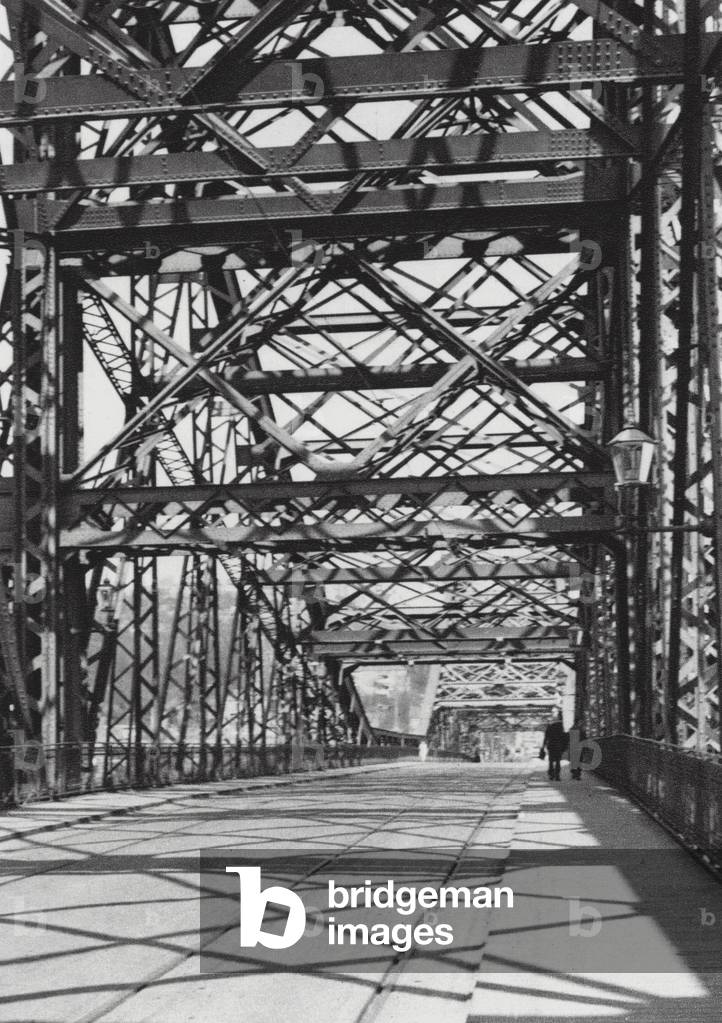 Dresden: Bridge at Loschwitz; Die Loschwitzer Brucke (b/w photo)