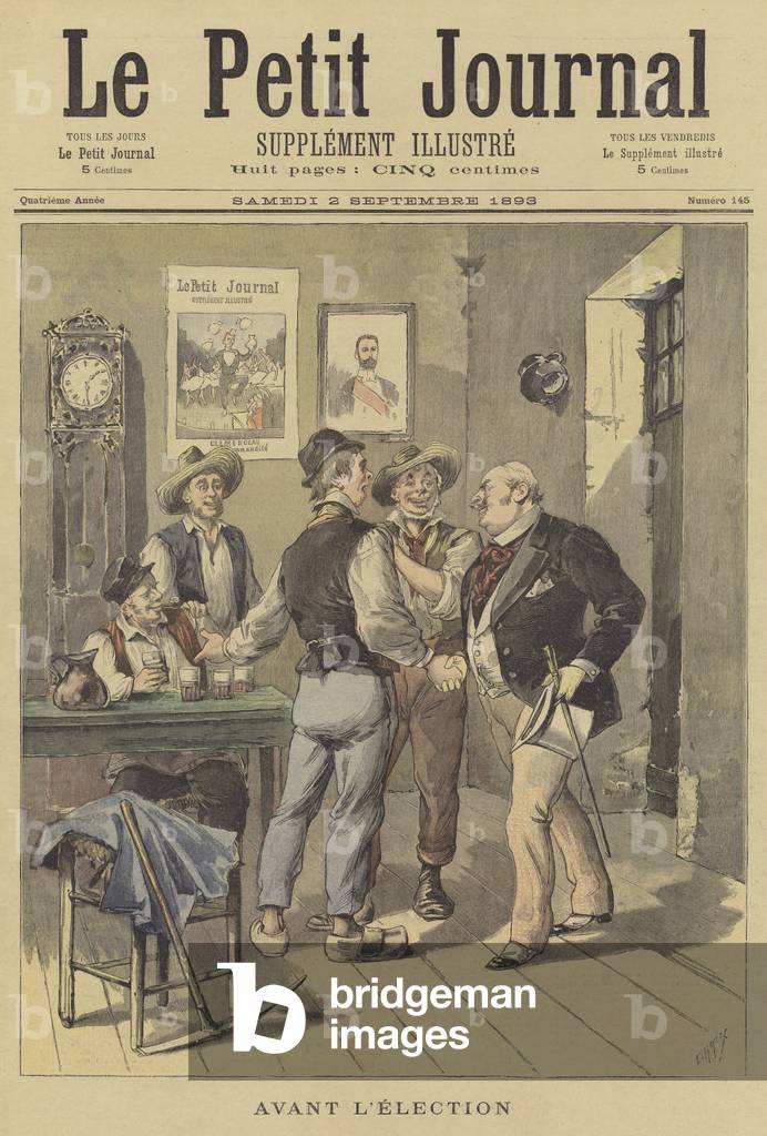 Before the election (colour litho)