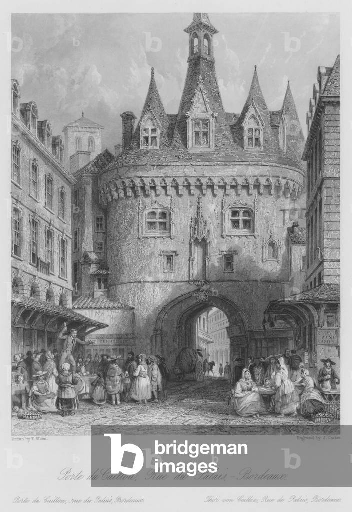 Porte du Caillou, Rue du Palais, Bordeaux (engraving)