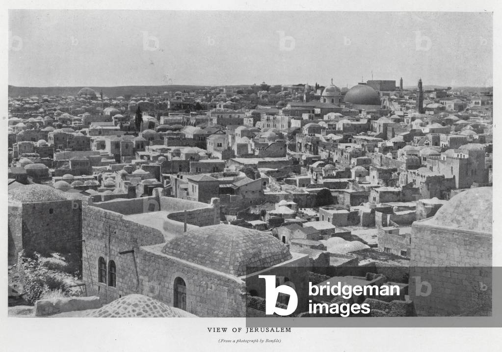 View of the city of Jerusalem (b/w photo)