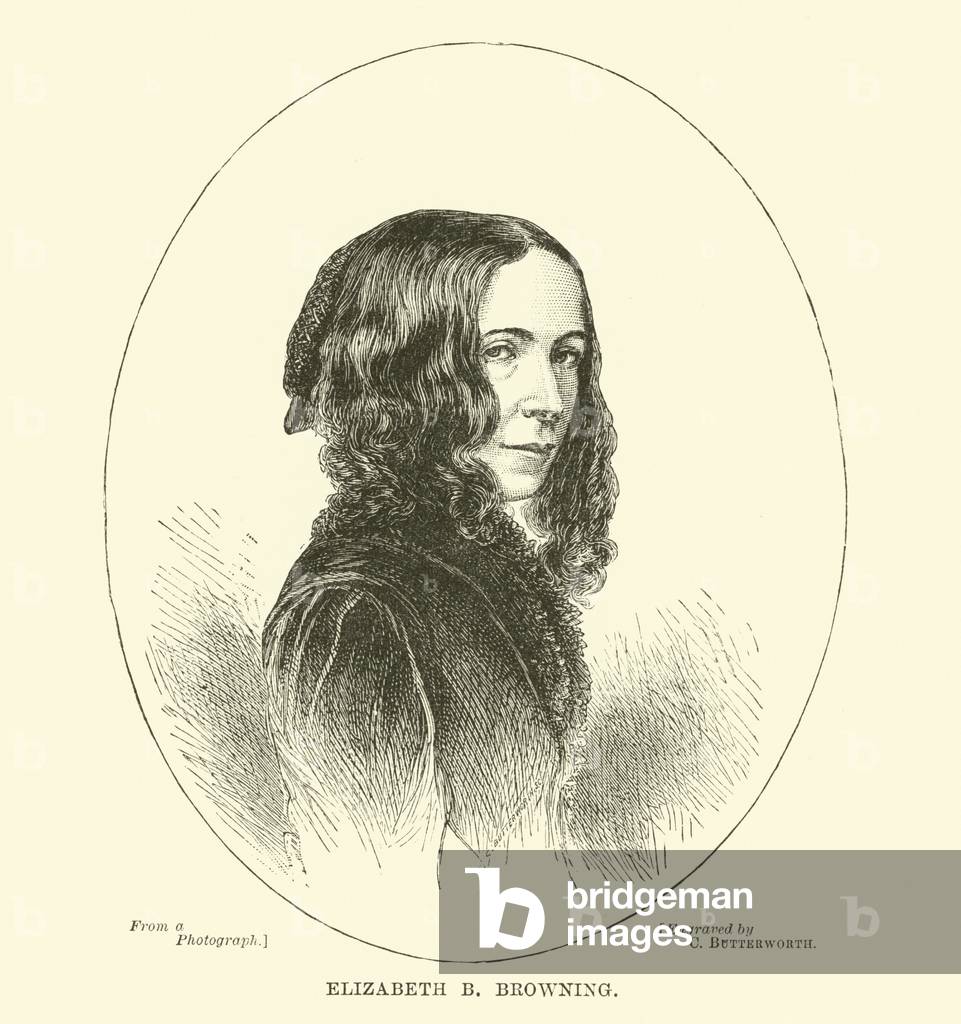 Elizabeth Barrett Browning, poet (engraving)