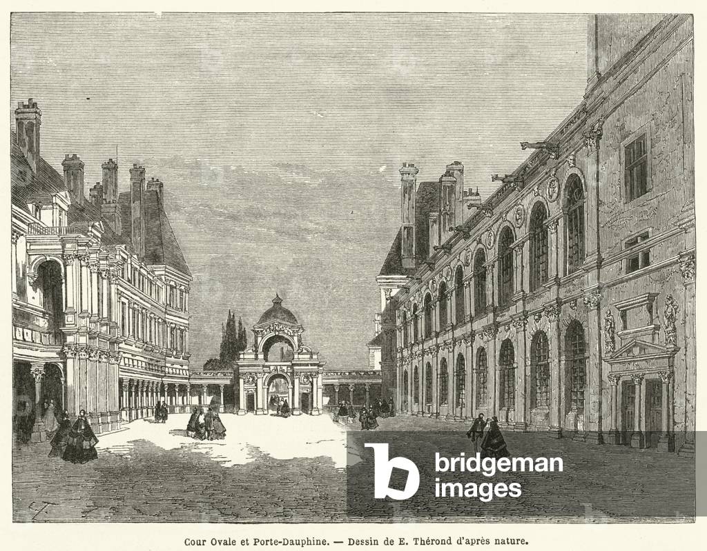 Cour Ovale et Porte-Dauphine (engraving)