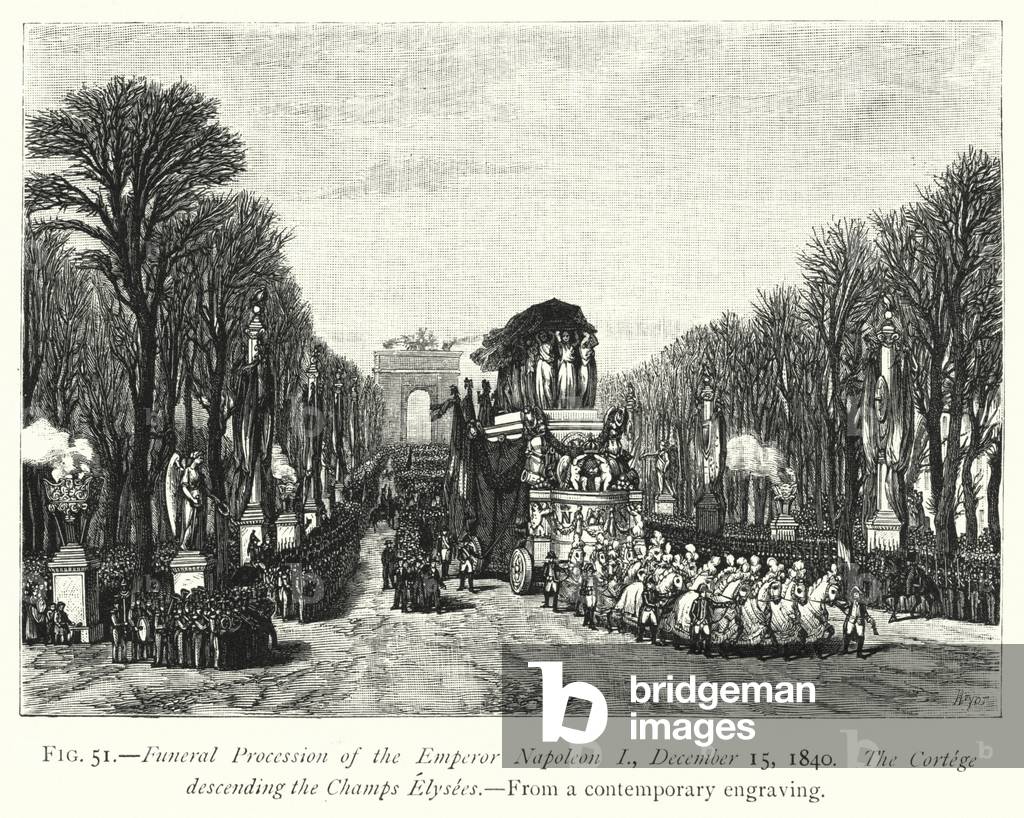 Funeral Procession of the Emperor Napoleon I, 15 December 1840 (engraving)