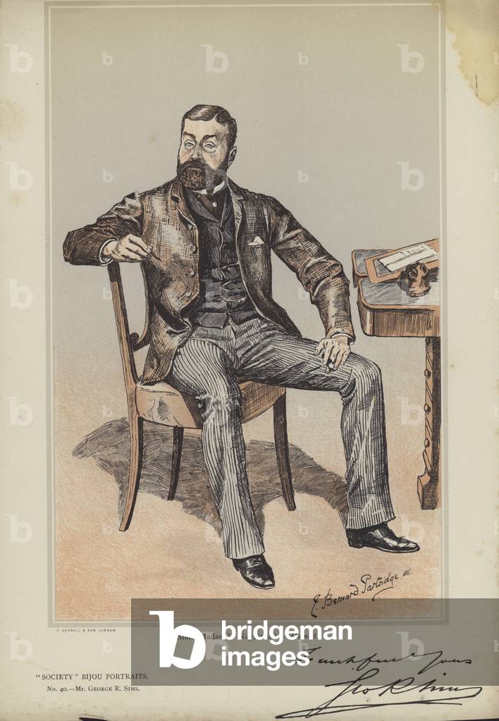 Mr George R Sims (colour litho)