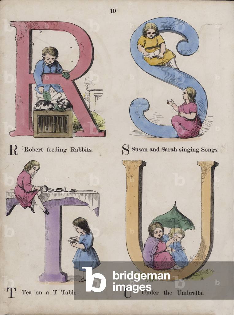 Children's Alphabet (coloured engraving)