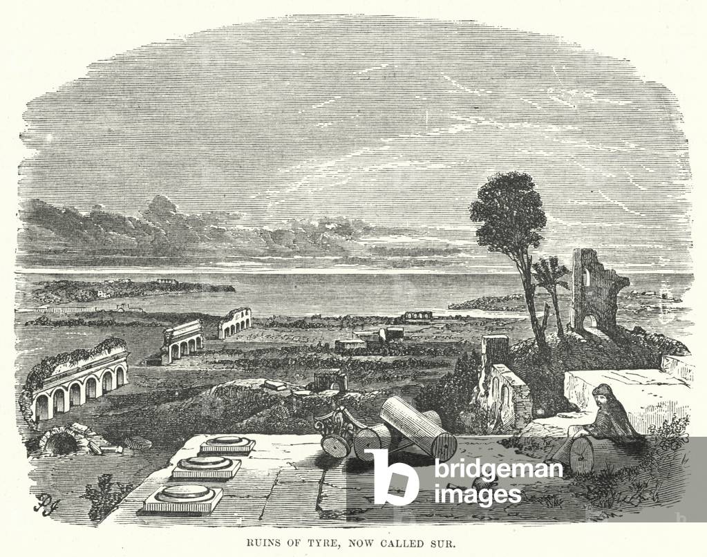 Ruins of Tyre, now called Sur (engraving)