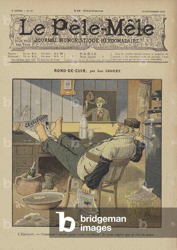Rond-de-cuir. Illustration for Le Pele-Mele, 1902 (colour litho)