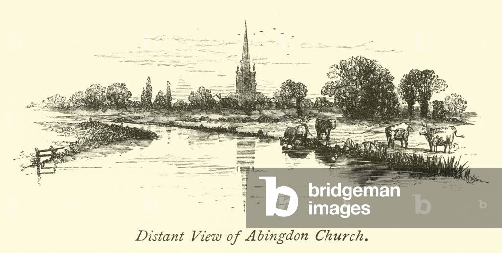 Distant View of Abingdon Church (engraving)
