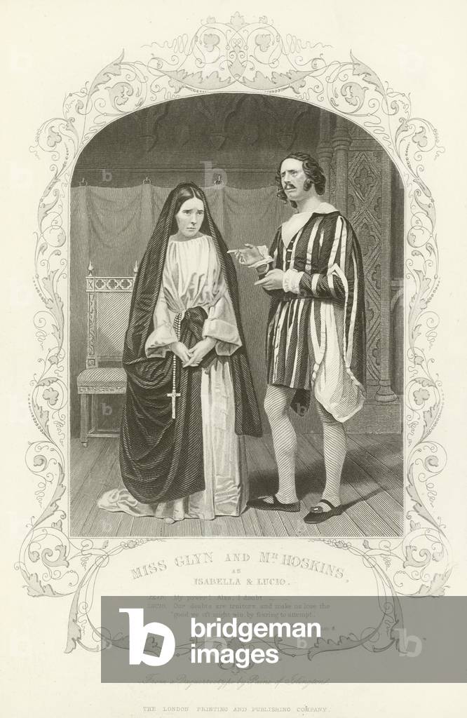 Miss Glyn and Mr Hoskins as Isabella and Lucio, Measure for Measure (engraving)
