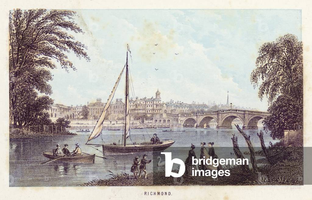 River Thames: Richmond (coloured engraving)