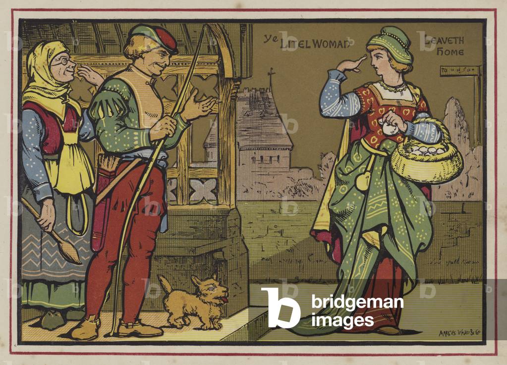 Little Market Woman (colour litho)