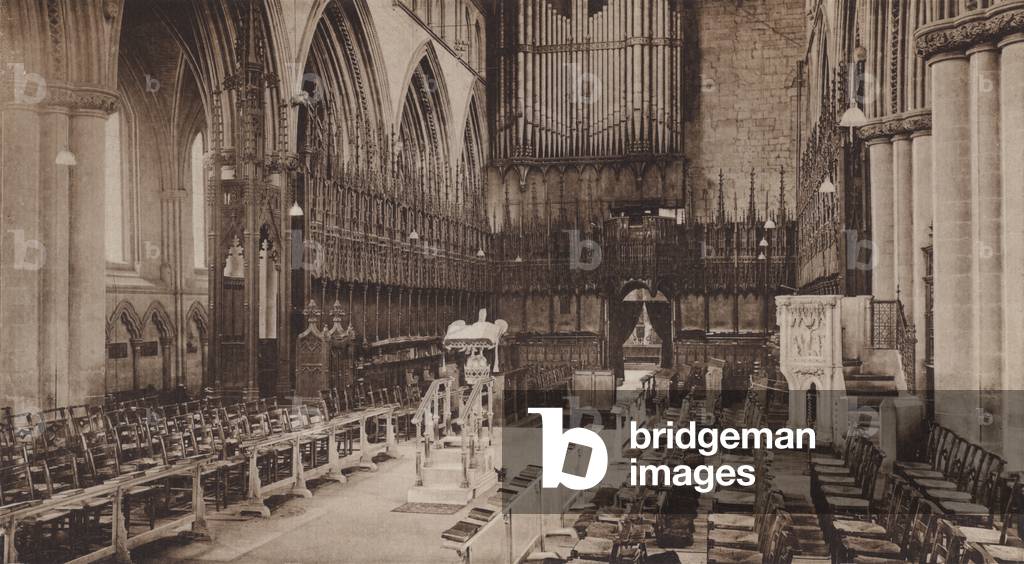 Carlisle Cathedral, Choir looking West (b/w photo)