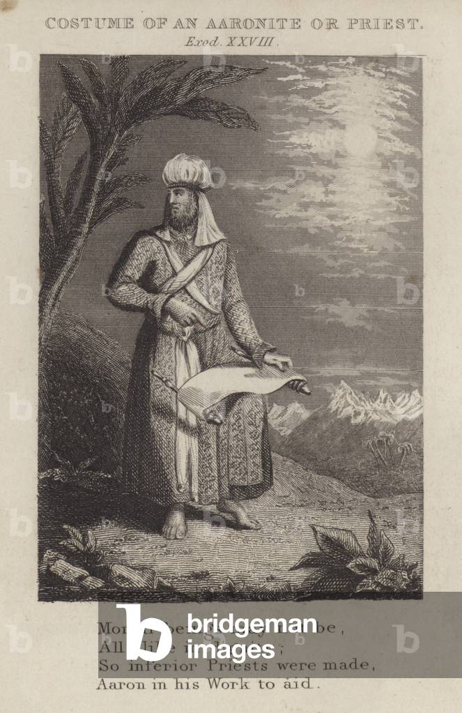Costume of an Aaronite or Priest, Exodus XXVIII (engraving)