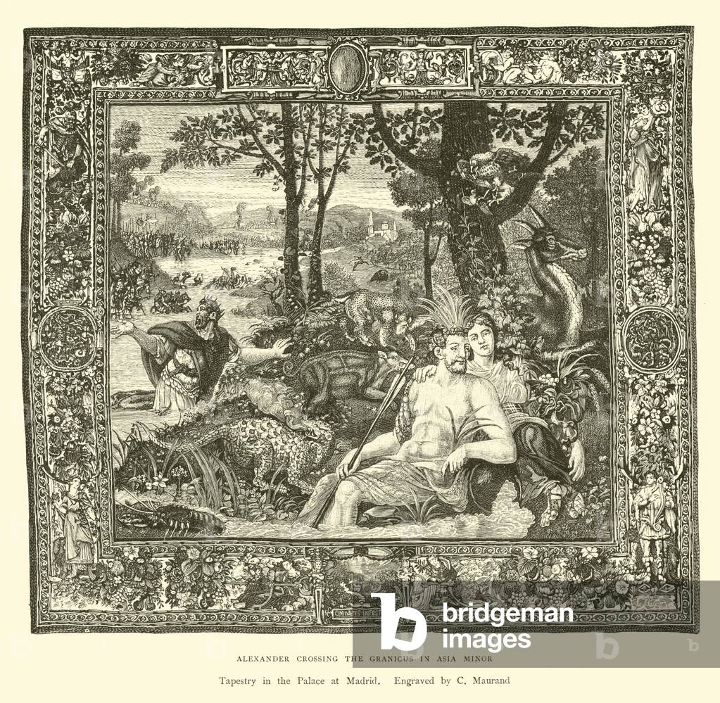 Alexander crossing the Granicus in Asia Minor (engraving)