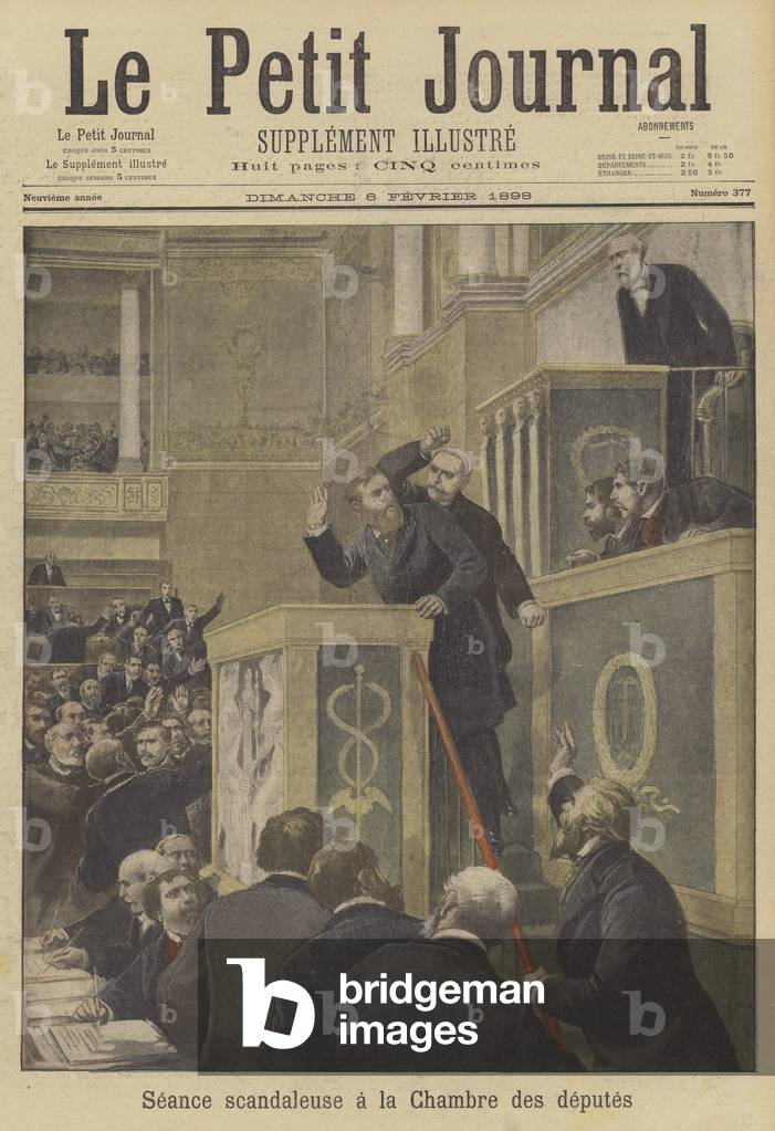 A scandalous session in the French Chamber of Deputies (colour litho)