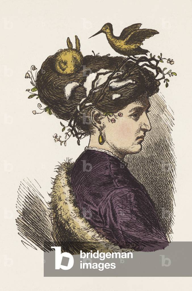 Hat for March (coloured engraving)